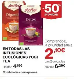 El Corte Inglés YOGI TEA En todas las infusiones ecológicas oferta