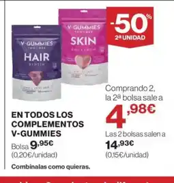 El Corte Inglés V-GUMMIES En todos los complementos oferta