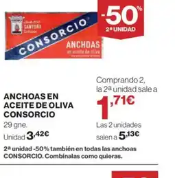 El Corte Inglés CONSORCIO Anchoas en aceite de oliva oferta