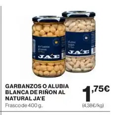 El Corte Inglés JA'E Garbanzos o alubia blanca de riñon al natural oferta