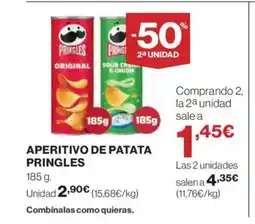 El Corte Inglés PRINGLES Aperitivo de patata oferta