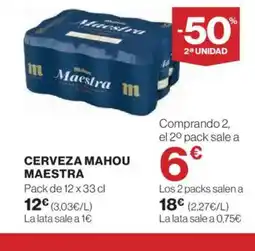 El Corte Inglés MAHOU MAESTRA Cerveza oferta