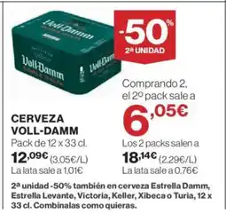 El Corte Inglés VOLL-DAMM Cerveza oferta