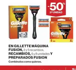 El Corte Inglés En gillette máquina fusion oferta