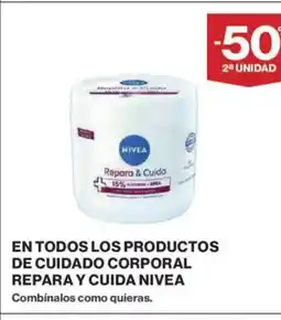 El Corte Inglés NIVEA En todos los productos de cuidado corporal repara y cuida oferta