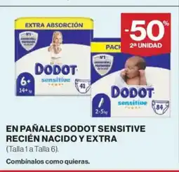El Corte Inglés En pañales dodot sensitive recién nacido y extra oferta