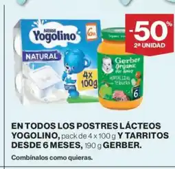El Corte Inglés YOGOLINO En todos los postres lácteos oferta