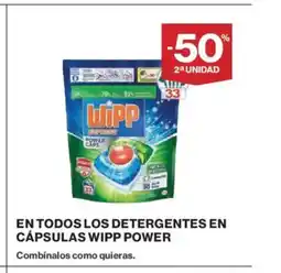 El Corte Inglés En todos los detergentes en cápsulas wipp power oferta