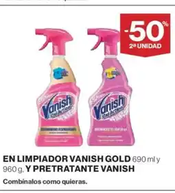 El Corte Inglés VANISH En limpiador vanish gold y pretratante oferta
