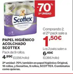 El Corte Inglés SCOTTEX Papel higiénico acolchado oferta