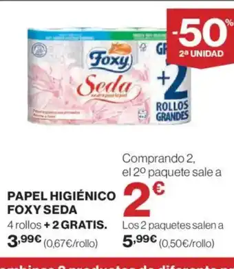 El Corte Inglés FOXY SEDA Papel higiénico oferta