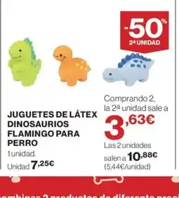 El Corte Inglés Juguetes de látex dinosaurios flamingo para perro oferta