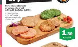 Sorli Hamburgueses 100% pollastre, amb espinacs, ceba o verdures oferta