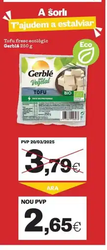 Sorli GERBLÉ Tofu fresc ecològic oferta