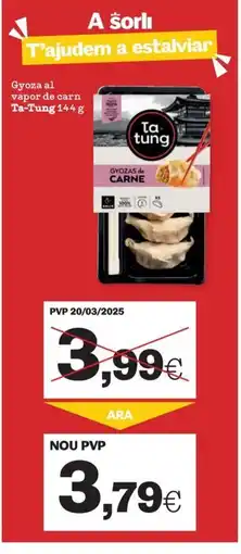 Sorli TA-TUNG Gyoza al vapor de carn oferta