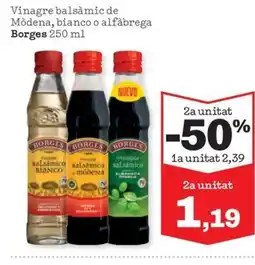 Sorli BORGES Vinagre balsàmic de Mòdena, bianco o alfàbrega oferta