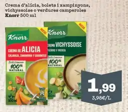 Sorli KNORR Crema d'alícia, bolets i xampinyons, vichyssoise o verdures camperoles oferta