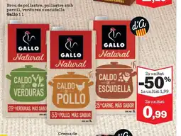 Sorli GALLO Brou de pollastre, pollastre amb pernil, verdures o escudella oferta