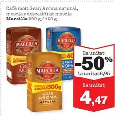 Sorli MARCILLA Cafè molt Gran Aroma natural, mescla o descafeïnat mescla oferta