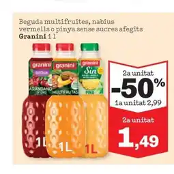 Sorli GRANINI Beguda multifruites, nabius vermells o pinya sense sucres afegits oferta