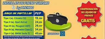 Aurgi Pastillas De Freno Turismo By Brembo oferta