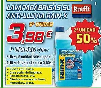 Lavaparabrisas 5l Anti-lluvia Rain-x Krafft
