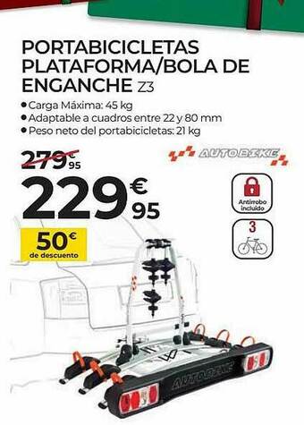 Feu Vert Portabicicletas Plataforma Bola De Enganche oferta