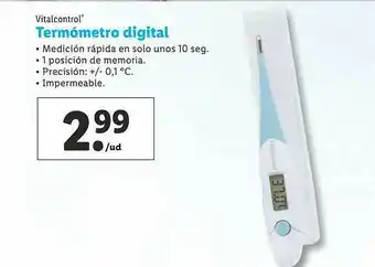 Lidl Vitalcontrol Termómetro Digital oferta