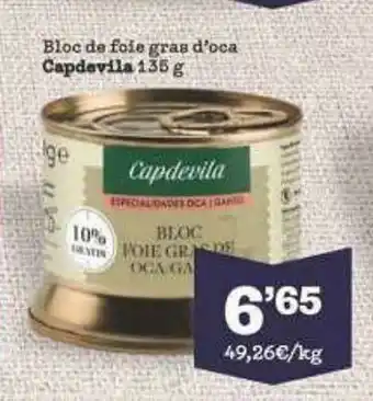 Sorli Bloc De Foie Gras D'oca Capdevila oferta