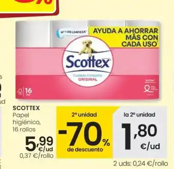 Eroski SCOTTEX Papel higiénico, 16 rollos oferta