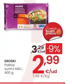 Eroski EROSKI Palitos surimi MSC oferta