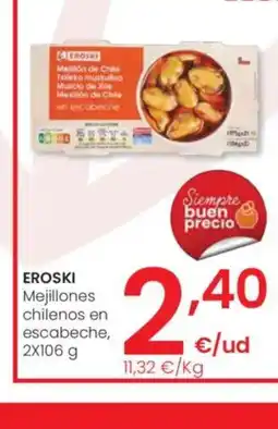 Eroski EROSKI Mejillones chilenos en escabeche oferta