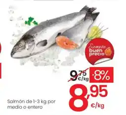 Eroski Salmón de por medio o entero oferta