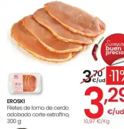 Eroski EROSKI Filetes de lomo de cerdo adobado corte extrafino oferta