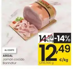 Eroski ARGAL Jamón cocido Bonnatur oferta