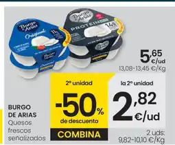Eroski BURGO DE ARIAS Quesos frescos señalizados oferta
