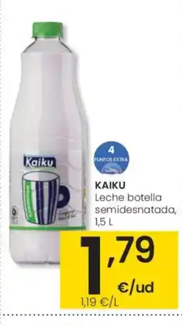 Eroski KAIKU Leche botella semidesnatada oferta