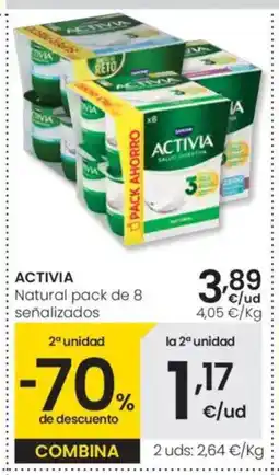 Eroski ACTIVIA Natural pack de 8 señalizados oferta
