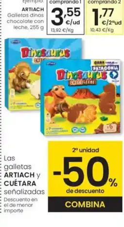 Eroski ARTIACH Galletas dinos chocolate con leche oferta