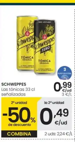 Eroski SCHWEPPES Las tónicas señalizadas oferta