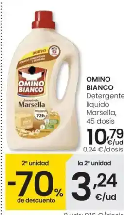 Eroski OMINO BIANCO Detergente líquido Marsella, 45 dosis oferta