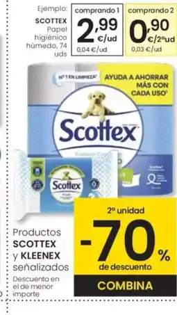 Eroski SCOTTEX Papel higiénico húmedo oferta