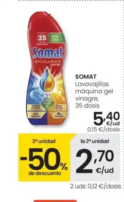 Eroski SOMAT Lavavajillas máquina gel vinagre oferta