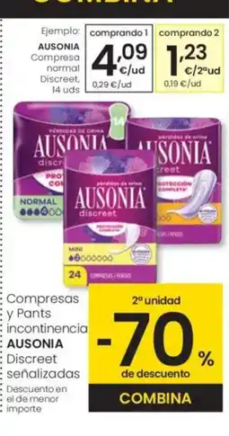Eroski AUSONIA Compresa normal Discreet oferta