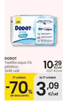 Eroski DODOT Toallita aqua 0% plástico oferta
