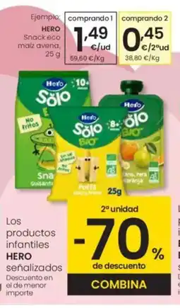 Eroski HERO Snack eco maiz avena oferta