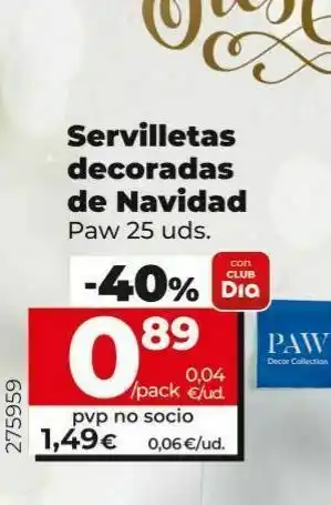 Dia Servilletas de papel paw oferta
