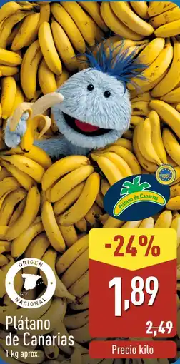 ALDI Plátano de Canarias oferta