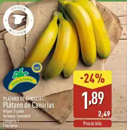 ALDI Plátano de Canarias oferta