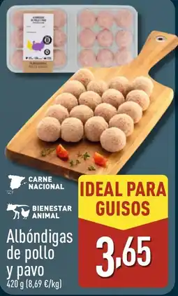 ALDI Albóndigas de pollo y pavo oferta